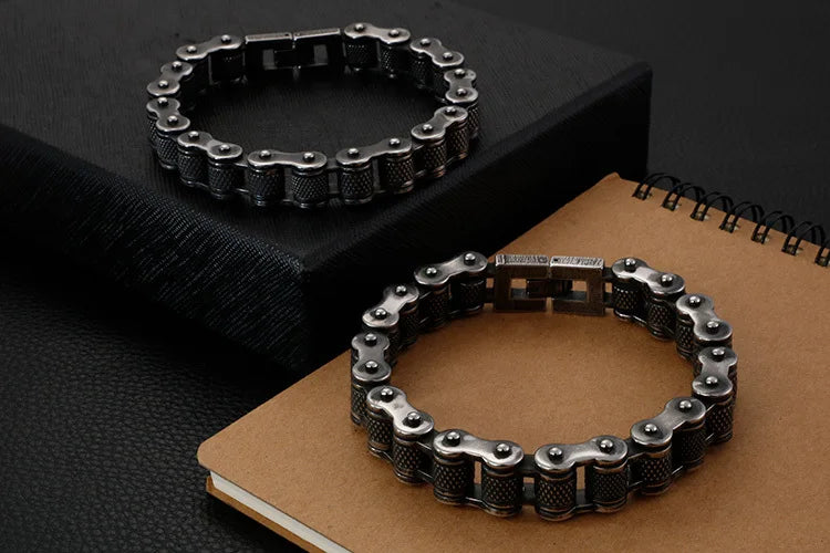 Retro Schwere Bürste Edelstahl Motorrad Kette Armband 11/13 MM Breite Herren Frauen Bike Biker Armbänder Hip-Hop Schmuck 19-23 cm