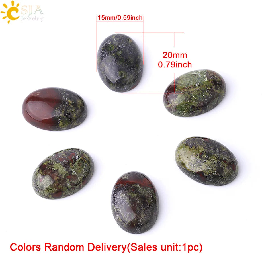 CSJA Natürlicher Drachenblutstein-Cabochon für Handarbeiten, handgefertigter Schmuck, DIY-Herstellung, ovale, lose Edelsteinperlen, 18 x 25, 30 x 40, F833