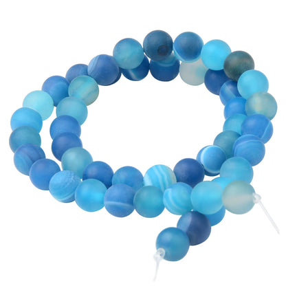 Polnische runde, mattierte Tigerauge, Türkise, Achate, Natursteinperlen, Amazonit, lose Perlen für die Herstellung von Armbandschmuck