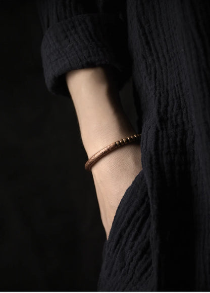 Handgefertigtes Armband aus gehämmertem reinem Kupfer, Vintage-Armband, künstlich, oxidiert, Street-Rock-Stil, Metall, Unisex-Schmuck für Männer und Frauen