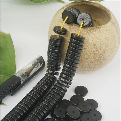 100 Stück-150 Stück 4 6 8 10 12 14 mm Naturholz-Kokosnussschalenperlen, flache runde Rondelle-Abstandsperlen für DIY-Schmuckherstellung