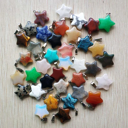 Gute qualität Verschiedene naturstein mix stern charms anhänger für diy schmuck zubehör machen 50 teile/los Großhandel