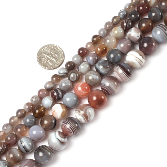 5a Stein perlen Botswana Sardonyx Achate runde lose Perlen 4 6 8 10 12mm 15 "für Schmuck herstellung DIY Armbänder Zubehör