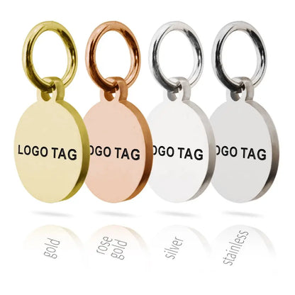 MaiLun 50 Stück 10 mm lasergravierte Anhänger mit individuellem Logo, Edelstahl, gravierbare Charms, Halskettenanhänger, Schmuckherstellungszubehör