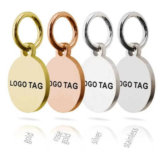 MaiLun 50 Stück 10 mm lasergravierte Anhänger mit individuellem Logo, Edelstahl, gravierbare Charms, Halskettenanhänger, Schmuckherstellungszubehör