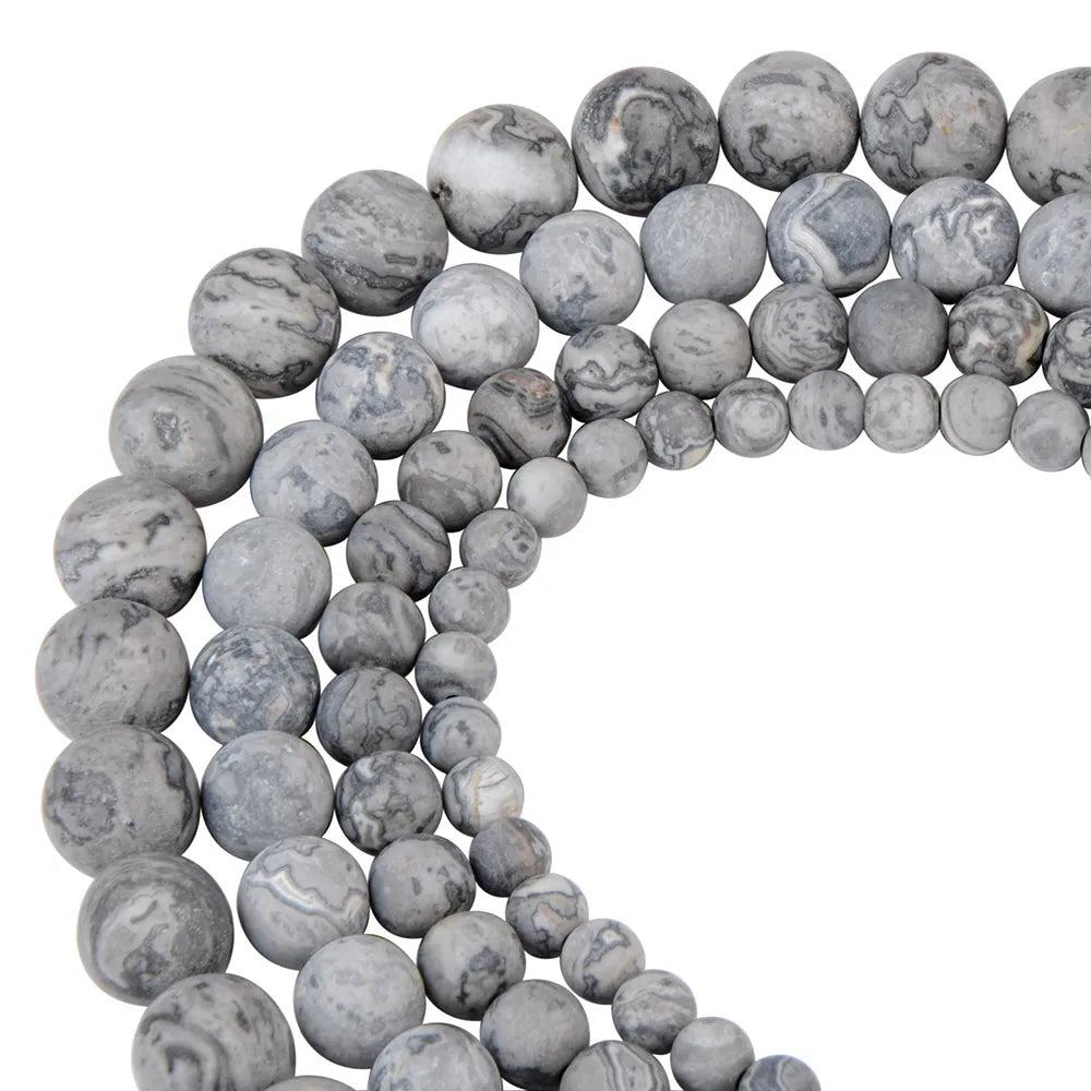 Polnische runde, mattierte Tigerauge, Türkise, Achate, Natursteinperlen, Amazonit, lose Perlen für die Herstellung von Armbandschmuck