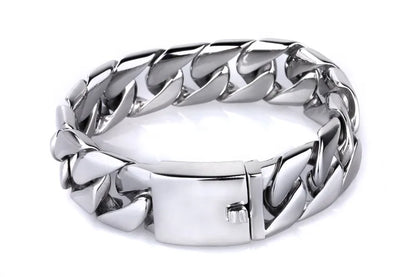 20/26/31MM 316L Edelstahl Curb Kubanisches Armband Riesige Schwere Silber Farbe Ton Schmuck Herren Frauen Biker Bike Kette Armbänder