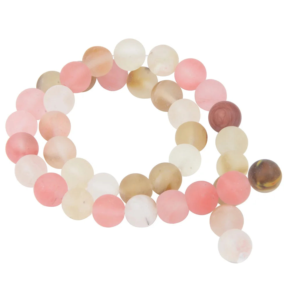 Polnische runde, mattierte Tigerauge, Türkise, Achate, Natursteinperlen, Amazonit, lose Perlen für die Herstellung von Armbandschmuck