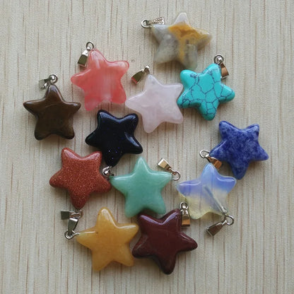 Gute qualität Verschiedene naturstein mix stern charms anhänger für diy schmuck zubehör machen 50 teile/los Großhandel