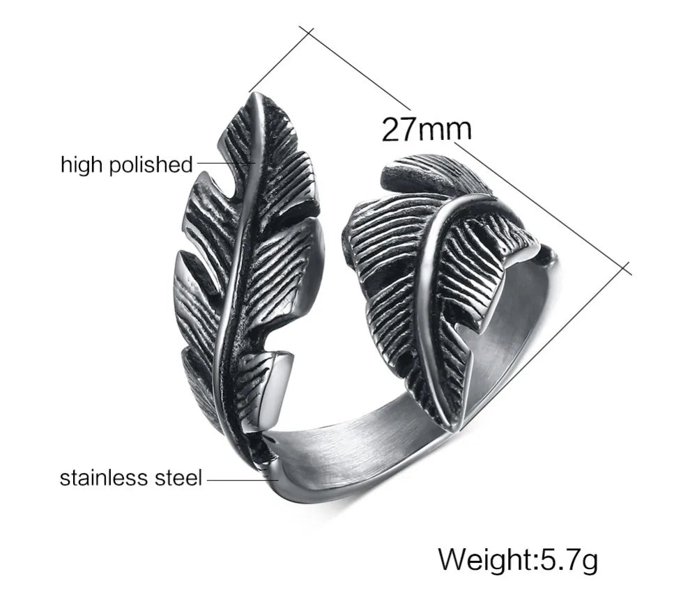 Vnox Vintage-Federring für Herren, Schmuck, Edelstahl, Biker-Stil, Handpolieren, US-Größe 7, 8, 9, 10, 11, 12
