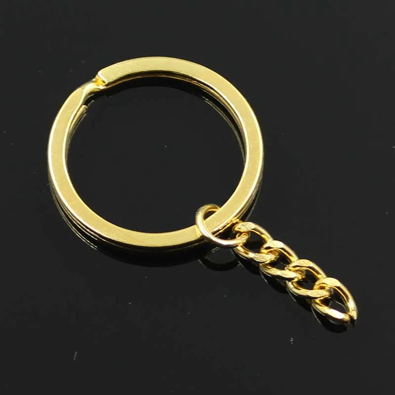 10 stücke Schlüssel Ring Kette 3 Farben Gold Bronze Silber Farbe 30mm Runde Split Metall Schlüssel Kette DIY Schlüsselbund schlüsselanhänger Großhandel