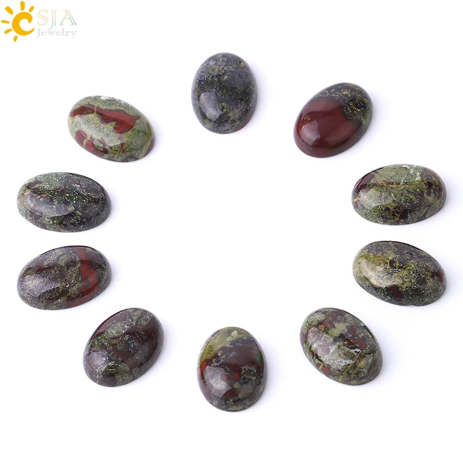 CSJA Natürlicher Drachenblutstein-Cabochon für Handarbeiten, handgefertigter Schmuck, DIY-Herstellung, ovale, lose Edelsteinperlen, 18 x 25, 30 x 40, F833