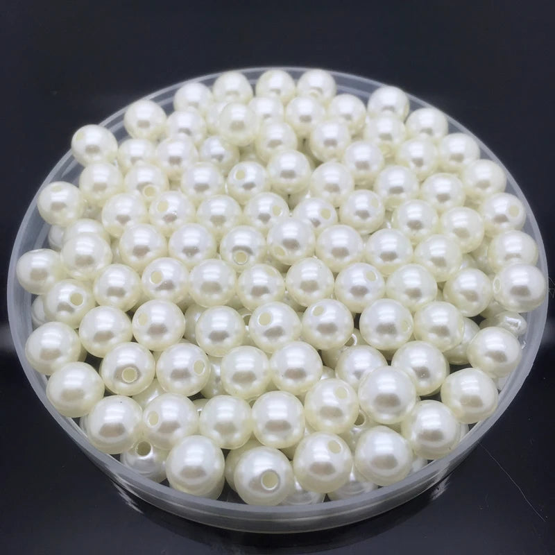 4mm-20mm Weiß Elfenbein Imitation Perlen Runde Perle Spacer Lose Perlen DIY Schmuck Machen Halskette Armband Ohrringe zubehör