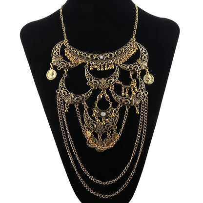 Collares Boho Maxi Choker Collier Femme Halskette Geometrische Kette Münze Vintage Colar Aussage Böhmische Halskette Frauen Schmuck