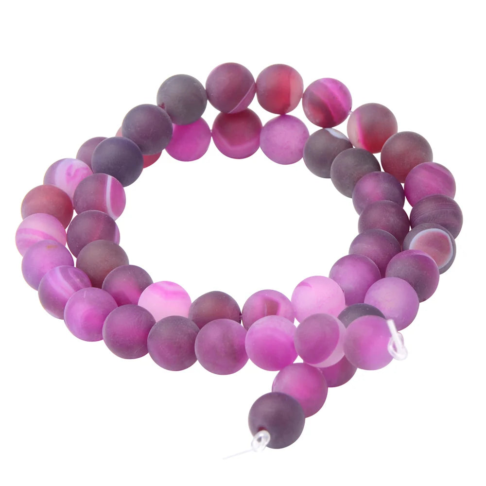 Polnische runde, mattierte Tigerauge, Türkise, Achate, Natursteinperlen, Amazonit, lose Perlen für die Herstellung von Armbandschmuck