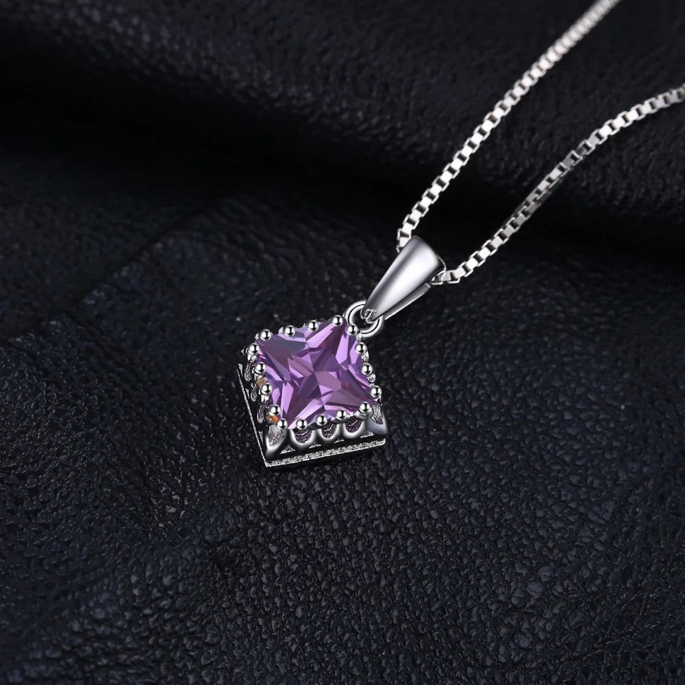 JewelryPalace Platz Erstellt Alexandrit Saphiren 925 Sterling Silber Anhänger für Frauen Mode Edelstein Halskette Keine Kette