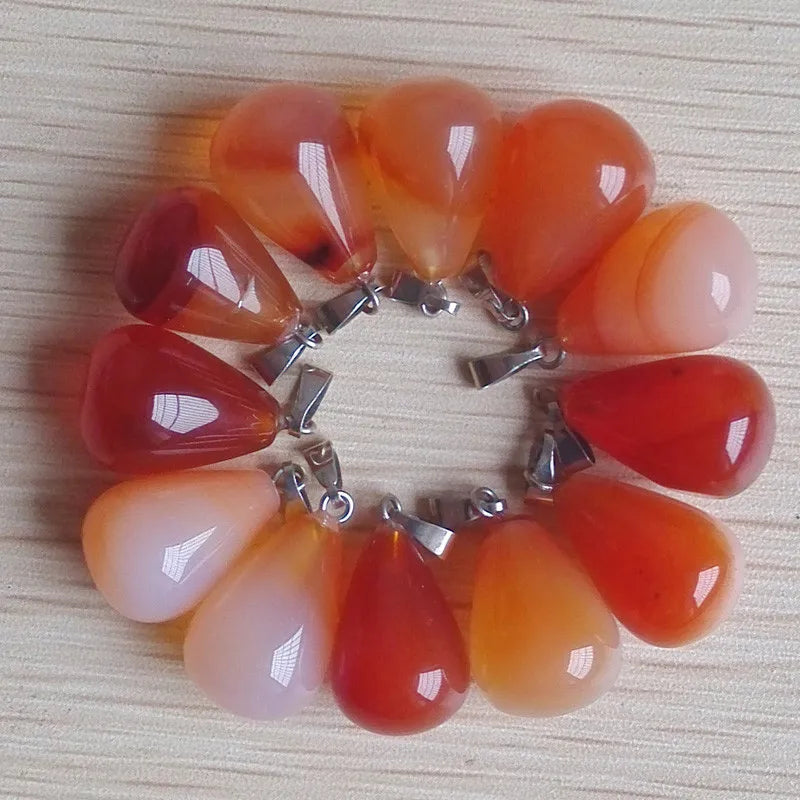 Mode verschiedene gemischte Naturstein Wassertropfen Anhänger Charms DIY Halsketten Schmuck Zubehör machen 50 teile/los Großhandel