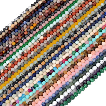 Polnische runde, mattierte Tigerauge, Türkise, Achate, Natursteinperlen, Amazonit, lose Perlen für die Herstellung von Armbandschmuck