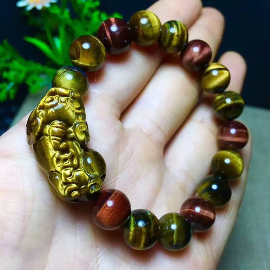 Großhandel JoursNeige Farbe Tigerauge Naturstein Armband Perle und Pixiu Armband für Männer Frauen Energie Stein Armband Schmuck