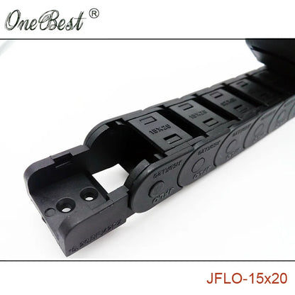 Jflo 1 Meter 15x20mm Übertragungs draht Träger kabel Schlepp kette halb geschlossen in der Öffnung Schlepp leine End stecker heißer Verkauf