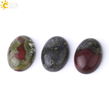 CSJA Natürlicher Drachenblutstein-Cabochon für Handarbeiten, handgefertigter Schmuck, DIY-Herstellung, ovale, lose Edelsteinperlen, 18 x 25, 30 x 40, F833