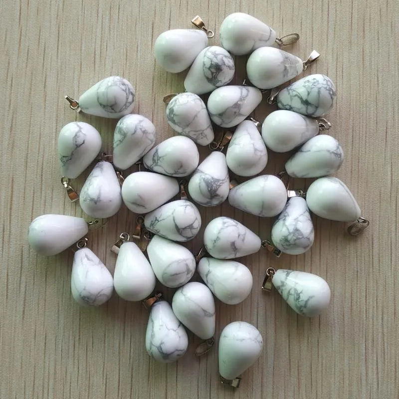 Mode verschiedene gemischte Naturstein Wassertropfen Anhänger Charms DIY Halsketten Schmuck Zubehör machen 50 teile/los Großhandel