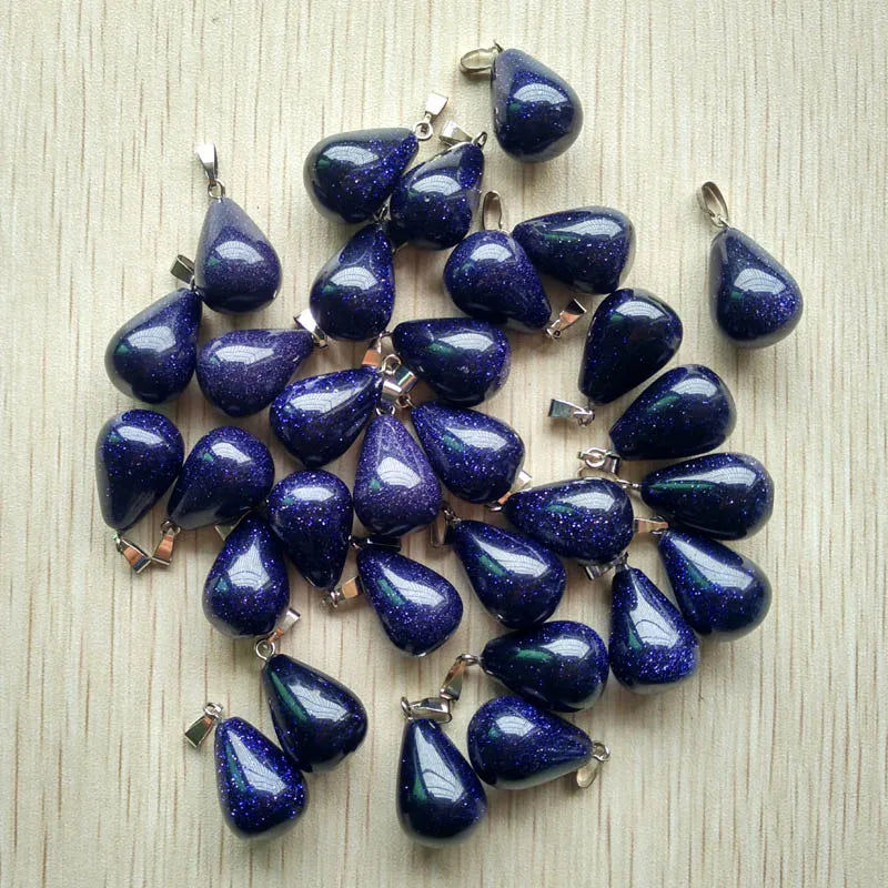 Mode verschiedene gemischte Naturstein Wassertropfen Anhänger Charms DIY Halsketten Schmuck Zubehör machen 50 teile/los Großhandel