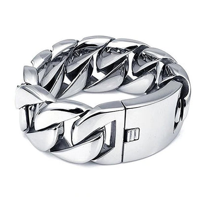 20/26/31MM 316L Edelstahl Curb Kubanisches Armband Riesige Schwere Silber Farbe Ton Schmuck Herren Frauen Biker Bike Kette Armbänder