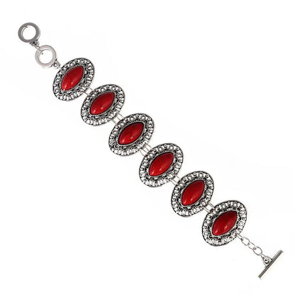 LOVBEAFAS Mode Ethnische Böhmische Armbänder & Armreifen Für Frauen Rot Blau Stein Vintage Strand Boho Einstellbare Armbänder Schmuck