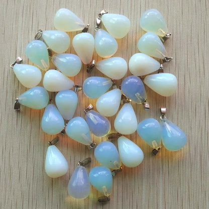 Mode verschiedene gemischte Naturstein Wassertropfen Anhänger Charms DIY Halsketten Schmuck Zubehör machen 50 teile/los Großhandel
