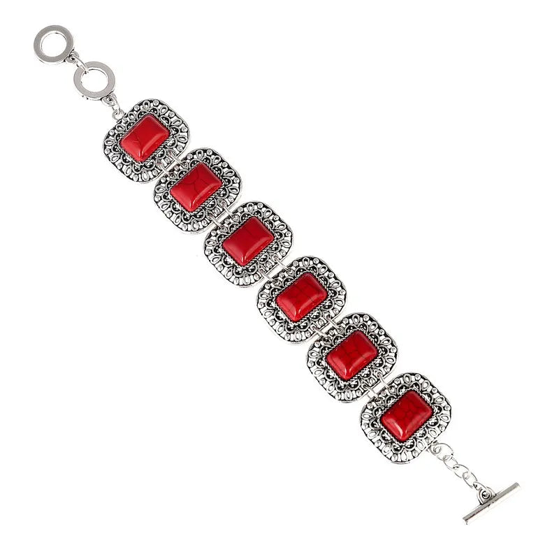 LOVBEAFAS Mode Ethnische Böhmische Armbänder & Armreifen Für Frauen Rot Blau Stein Vintage Strand Boho Einstellbare Armbänder Schmuck