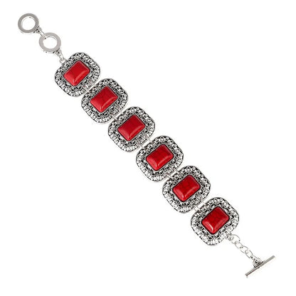 LOVBEAFAS Mode Ethnische Böhmische Armbänder & Armreifen Für Frauen Rot Blau Stein Vintage Strand Boho Einstellbare Armbänder Schmuck
