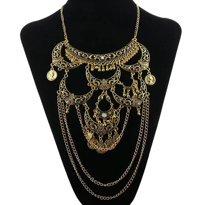 Collares Boho Maxi Choker Collier Femme Halskette Geometrische Kette Münze Vintage Colar Aussage Böhmische Halskette Frauen Schmuck