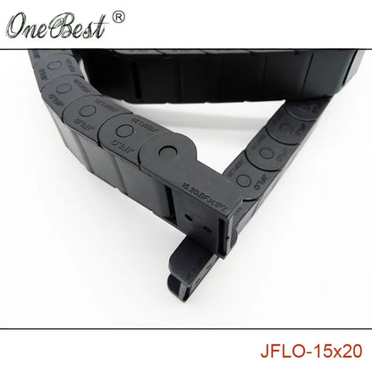 Jflo 1 Meter 15x20mm Übertragungs draht Träger kabel Schlepp kette halb geschlossen in der Öffnung Schlepp leine End stecker heißer Verkauf