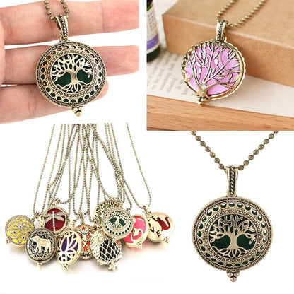 Neue Aroma Kaleidoskop Retro Halskette Antike Medaillon Anhänger Magnetische Parfüm Ätherisches Öl Diffusor Medaillon Aromatherapie Schmuck