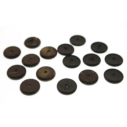 100 Stück-150 Stück 4 6 8 10 12 14 mm Naturholz-Kokosnussschalenperlen, flache runde Rondelle-Abstandsperlen für DIY-Schmuckherstellung