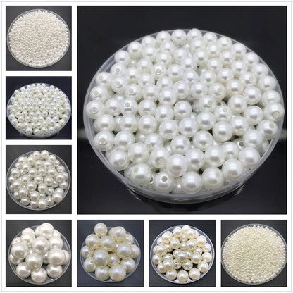 4mm-20mm Weiß Elfenbein Imitation Perlen Runde Perle Spacer Lose Perlen DIY Schmuck Machen Halskette Armband Ohrringe zubehör