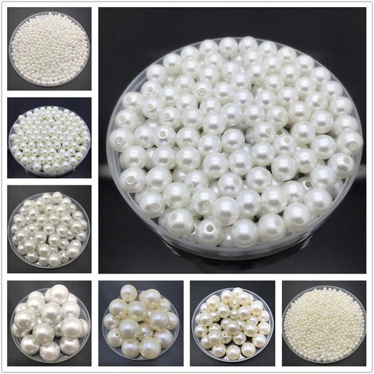4mm-20mm Weiß Elfenbein Imitation Perlen Runde Perle Spacer Lose Perlen DIY Schmuck Machen Halskette Armband Ohrringe zubehör