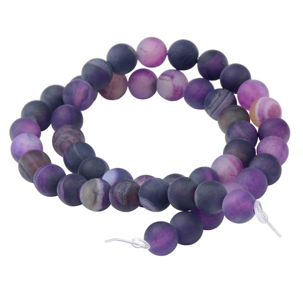 Polnische runde, mattierte Tigerauge, Türkise, Achate, Natursteinperlen, Amazonit, lose Perlen für die Herstellung von Armbandschmuck