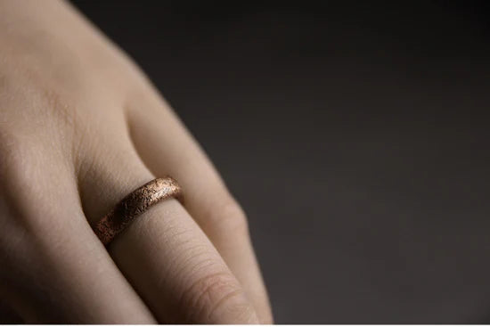 Handmade solid copper ring with texture, vintage style, rustic, distressed, adjustable size, anniversary, retro punk street, for men and women