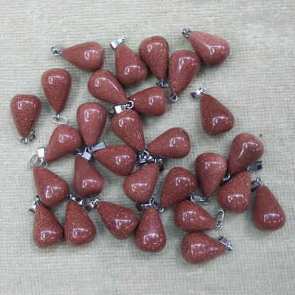 Mode verschiedene gemischte Naturstein Wassertropfen Anhänger Charms DIY Halsketten Schmuck Zubehör machen 50 teile/los Großhandel