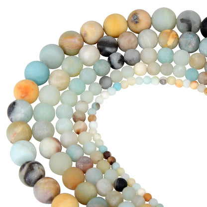 Polnische runde, mattierte Tigerauge, Türkise, Achate, Natursteinperlen, Amazonit, lose Perlen für die Herstellung von Armbandschmuck