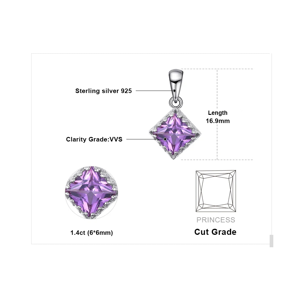 JewelryPalace Platz Erstellt Alexandrit Saphiren 925 Sterling Silber Anhänger für Frauen Mode Edelstein Halskette Keine Kette