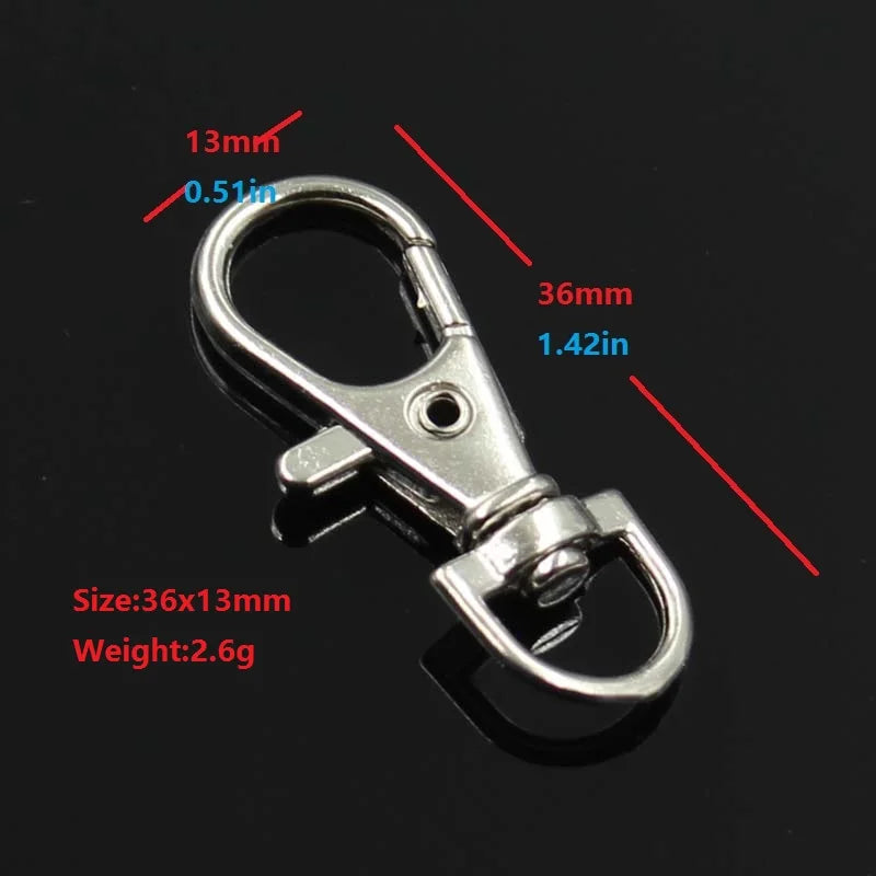 10 Stück Großhandel Silber Farbe Rhodium Karabinerverschluss Clips Schlüsselhaken Schlüsselanhänger Split Schlüsselanhänger Erkenntnisse Verschlüsse DIY Schlüsselanhänger Herstellung