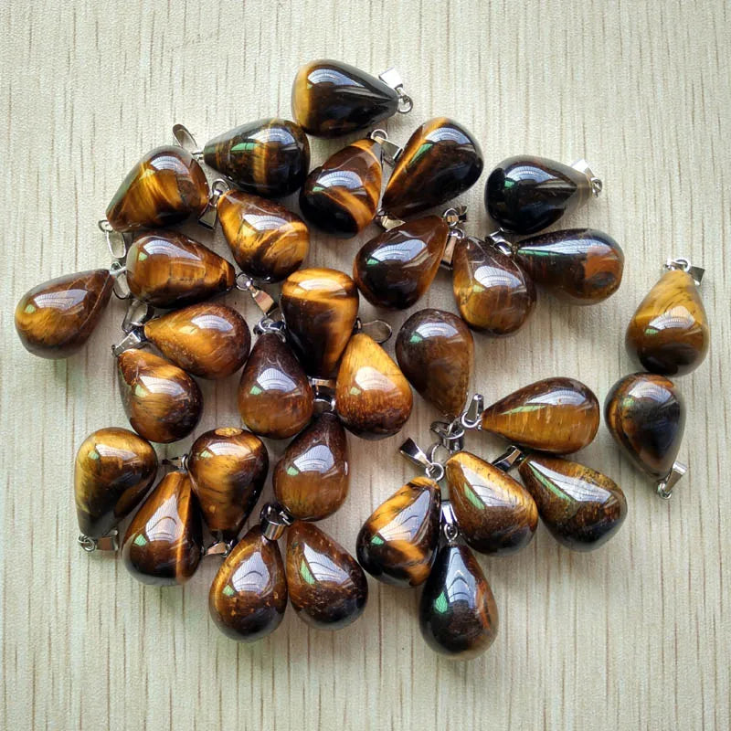 Mode verschiedene gemischte Naturstein Wassertropfen Anhänger Charms DIY Halsketten Schmuck Zubehör machen 50 teile/los Großhandel