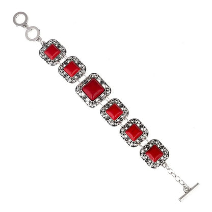 LOVBEAFAS Mode Ethnische Böhmische Armbänder & Armreifen Für Frauen Rot Blau Stein Vintage Strand Boho Einstellbare Armbänder Schmuck