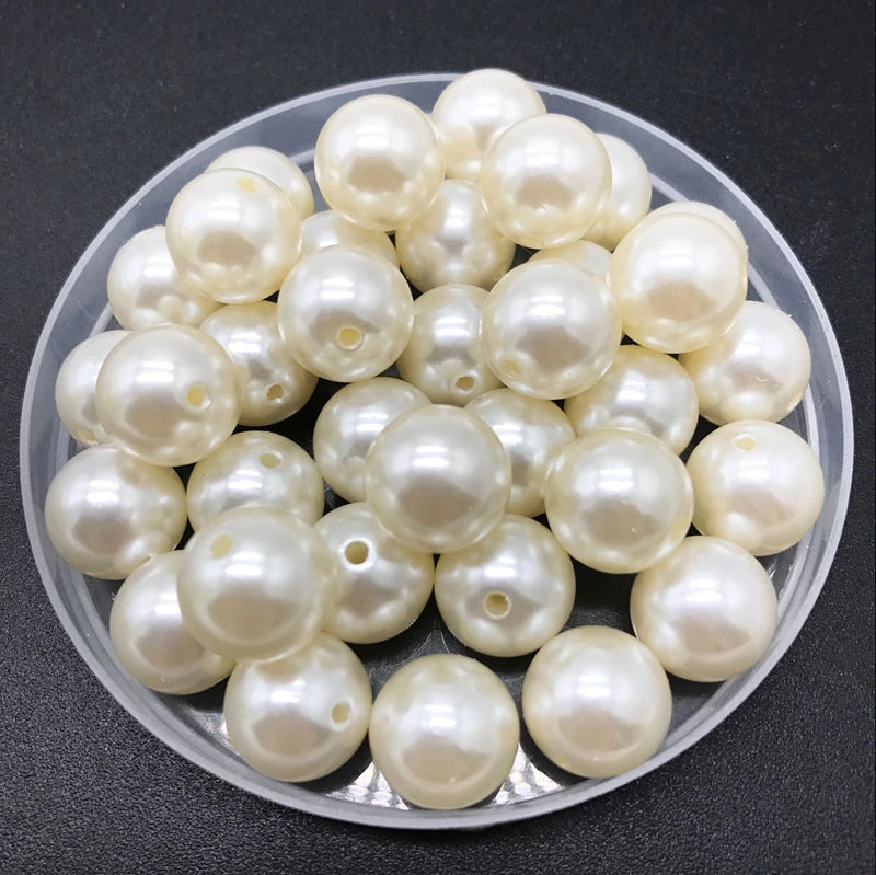 4mm-20mm Weiß Elfenbein Imitation Perlen Runde Perle Spacer Lose Perlen DIY Schmuck Machen Halskette Armband Ohrringe zubehör