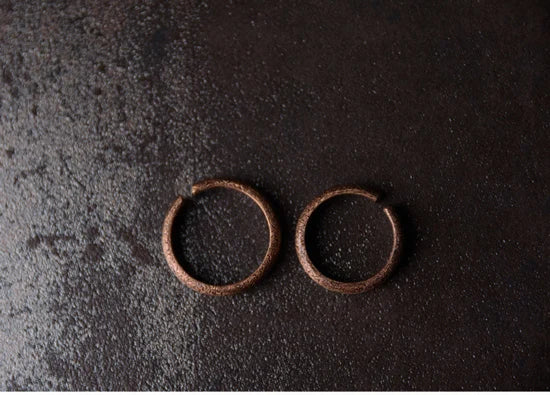 Handmade solid copper ring with texture, vintage style, rustic, distressed, adjustable size, anniversary, retro punk street, for men and women
