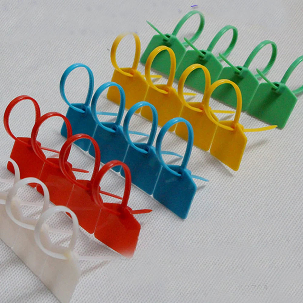 100 stücke 3*120mm Farbe Nylon Wasserdicht Etikett Krawatten Netzwerk Lock Kabelbinder Identifizierung Platte Kunststoff Dichtung Mark zeichen für Drähte