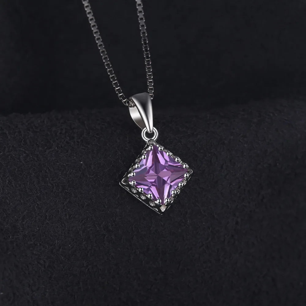 JewelryPalace Platz Erstellt Alexandrit Saphiren 925 Sterling Silber Anhänger für Frauen Mode Edelstein Halskette Keine Kette